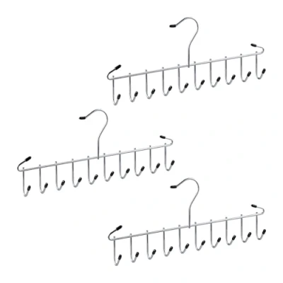 Afbeelding van Relaxdays riemhanger sjaalhanger riemhouder stropdashanger set van 3 12 haken