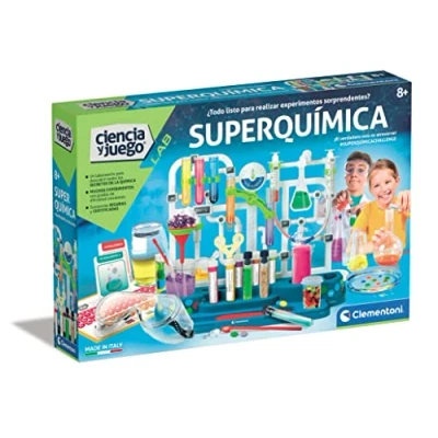 Afbeelding van Clementoni Super chemie, wetenschappelijk spelexperimenten, laboratorium voor scheikunde, speelgoed in het Spaans, vanaf 8 jaar (55468)