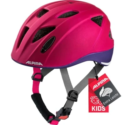 Afbeelding van ALPINA XIMO L.E. Lichte, veilige &amp; onbreekbare fietshelm met optioneel LED licht voor kinderen, mat deeprose violet, 45 49 cm