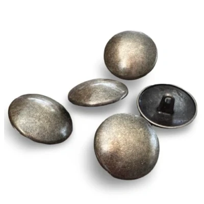 Afbeelding van messing antiek licht gebogen metalen knoppen met oogje 15 mm, 17 mm of 22 (10 stuks) (17 mm)