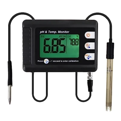 Afbeelding van Professioneel pH &amp; Temperatuur Meter met ATC en Automatisch Kalibratie Functie, Water Tester Meting Statief Houder voor Aquarium Hydrocultuur