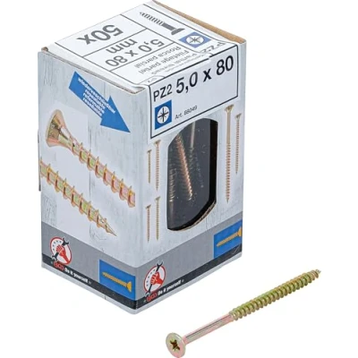 Afbeelding van BGS Diy 88049 Multifunctionele schroeven, kruiskop PZ2, 5,0 x 80 mm, 50 stuks