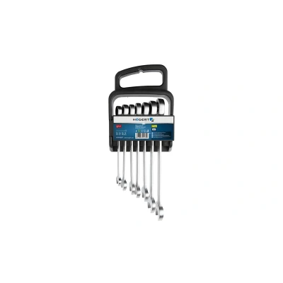 Afbeelding van Hogert Technik HT1R397 Set ratelringsteeksleutels 72 7 Met ratelfunctie 10, 12, 13, 14, 15, 17, 19 Chroom vanadium staal