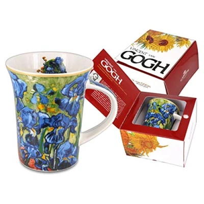 Afbeelding van CARMANI Mok van porselein versierd met &#039;Iris&#039; Vincent Gogh, 350 ml