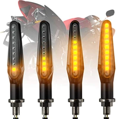 Afbeelding van CCAUTOVIE Led knipperlichten voor de motorfiets, E gekeurd, universeel, dagrijlicht, motorfietsknipperlicht, knipperlicht, barnsteen, E24, 4 stuks