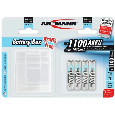 Afbeelding van Ansmann HR03 +Box Oplaadbare AAA batterij (potlood) NiMH 1050 mAh 1.2 V 4 stuk(s)
