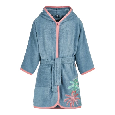 Afbeelding van Playshoes Uniseks badstof badjas ochtendjas voor kinderen, Palmen, 122 128