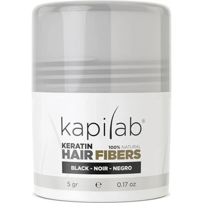 Afbeelding van Kapilab Keratine Volumepoeder Zwart Geeft volume aan het haar Verbergt haaruitval 100% natuurlijk 5 gram
