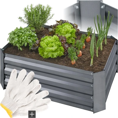 Afbeelding van tectake® Hoge plantenbak verzinkt 403449