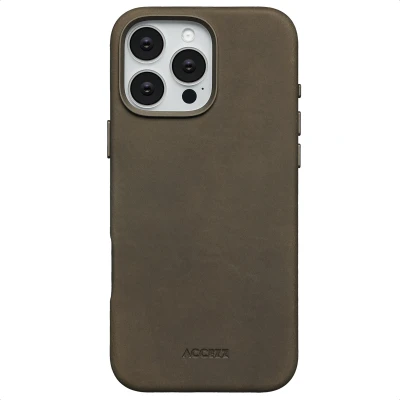 Afbeelding van Apple iPhone 16 Pro Max MagSafe Hoesje Echt leder Accezz Backcover Bruin Telefoonhoesje