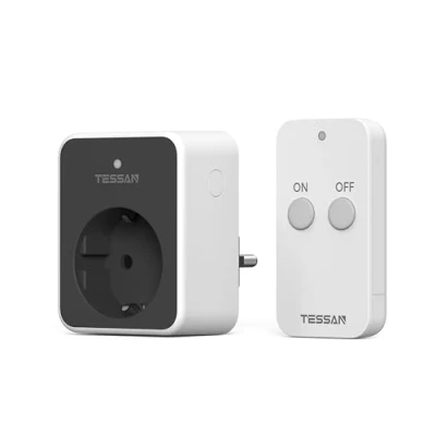 Afbeelding van TESSAN draadloze stopcontacten met afstandsbediening 30,5M, 3600W stekker afstandsbediening, ruimtebesparende stopcontactafstandsbediening, stopcontact zwart