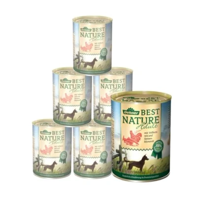Afbeelding van Dehner Best Nature Adult hondenvoer, zalm en gevogelte met rijst, 6 x 400 g (2,4 kg)