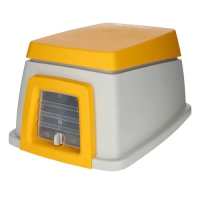 Afbeelding van Kerbl Pet Konchenheim Bunny Base, outdoor konijnenhuis met hooiruf, drinkbak, voederdispenser, 4 weg deur, afsluitbaar en geschikt als transportbox
