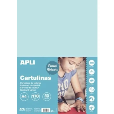 Afbeelding van APLI 14236 Lichtblauw A4 kaartvoorraad 170 g 50 vellen