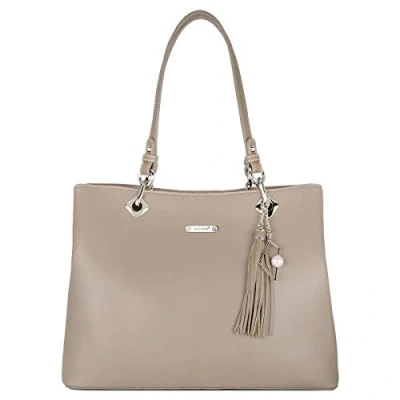 Afbeelding van David Jones Dames Handtas Hengseltas Large Shopper Tote Bag Zacht PU Leer Schoudertas Draagtas Lange Hengsels Veel Zakken Vakken Grote Capaciteit Mode Alledaags Beige
