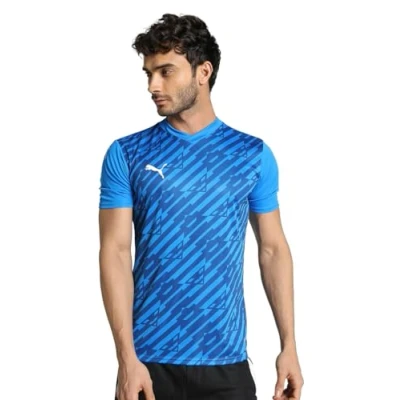 Afbeelding van Puma Team Ultimate Shirt Korte Mouw Heren Electric Blue Lemonade Maat: 3XL