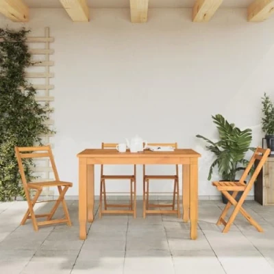Afbeelding van vidaXL Bistrostoelen 4 st inklapbaar massief acaciahout