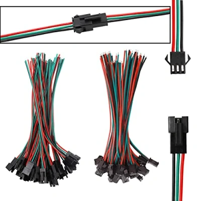Afbeelding van HUAZIZ 20 paar 3 pins JST SM mannelijk vrouwelijke stekker, 22 AWG connectoren polige stekker met 150 mm kabel voor WS2812B WS2812 WS2811 led lichtbalk