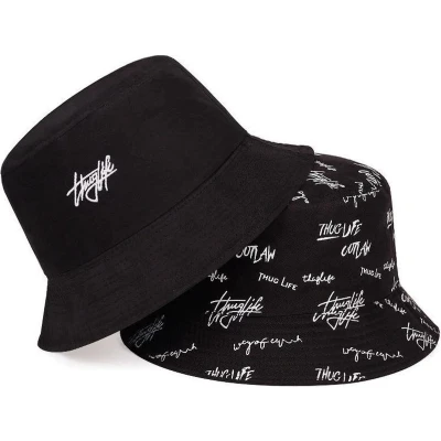 Afbeelding van Reversible bucket hat Thug Life One size Zwart