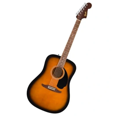 Afbeelding van Fender California Debuut Redondo Dreadnought akoestische gitaar, sparren top, zwarte slagplaat, 2 kleuren zonnestraal