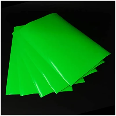 Afbeelding van Din A4 vel knutselfolie zelfklevende kunstenaarsfolie plotterfolie plottfolie folie knutselen 5er Set Bögen neongroen