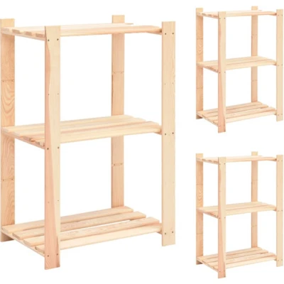 Afbeelding van Opbergrekken 3 laags st 60x38x90 cm massief grenenhout 150 kg
