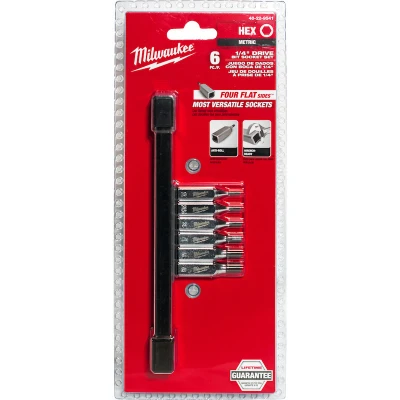 Afbeelding van Milwaukee 1/4 aandrijving metrische inbusdopsleutelset (6 delig) 4932480566