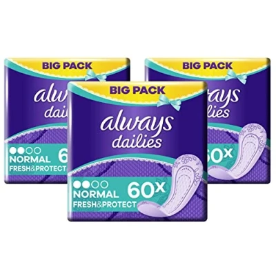 Afbeelding van Always Dailies Fresh &amp; Protect Normal Inlegkruisjes 60 Stuks
