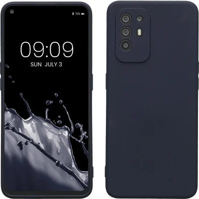 Afbeelding van kwmobile telefoonhoesje geschikt voor Oppo A94 (5G) Hoesje smartphone Precisie camera uitsnede TPU back cover in marineblauw