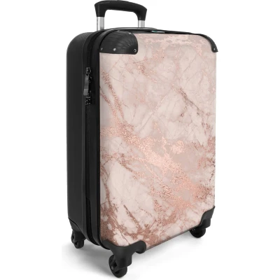 Afbeelding van NoBoringSuitcases.com® Roze koffer Marmer rose koffers 55x35x25