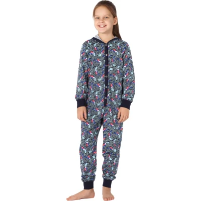 Afbeelding van Merry Style Kinder Pyjama ronde hals lange mouwen broek met zakken Katoen MS MS10 223 PJ Marineblau Tukan 122 128