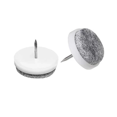 Afbeelding van Metafranc viltglijders met nagel effectieve bescherming van uw meubels en stoelen / meubelglijderset voor gevoelige vloeren stoelglijders vloerglijders wit Ø 30 mm (8 Stuk)