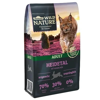 Afbeelding van Dehner Wild Nature Heidetal Kattenvoer, droogvoer zonder granen, voor volwassen katten, konijnen, 1,5 kg