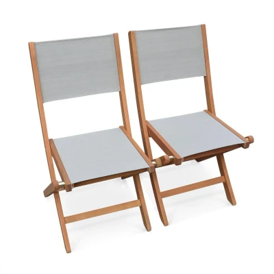 Afbeelding van sweeek Set van twee houten klapstoelen