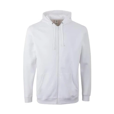 Afbeelding van Mukua SF270U Unisex sweatshirt met ritssluiting en capuchon, Wit, maat M, M
