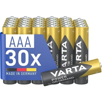 Afbeelding van VARTA Batterijen AAA, verpakking van 30, Power on Demand, Alkaline, 1,5V, opslagpakket, flexibel, krachtig, voor computeraccessoires, Smart Home apparaten, Made in Germany [Exclusief bij Amazon]