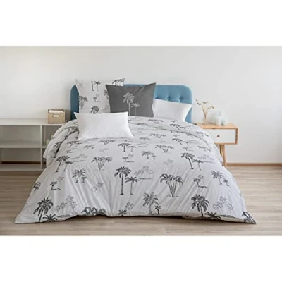 Afbeelding van Home Passion dekbedovertrek, 3 delig, 100% katoen, 57 draden/cm², 240 x 260 cm, tinghir, wit en grijs