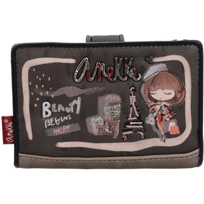 Afbeelding van Anekke portemonnee Mademoiselle RFID Wallet Multicolor donkerbruin