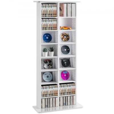 Afbeelding van VEVOR Opbergkast voor media, 8 laags dvd plank, geschikt maximaal 464 cd&#039;s, verstelbare cd planken met 16 vakken, beschermt en organiseert muziek, film, videogames of memorabilia collecties,