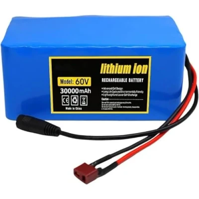 Afbeelding van 60V 30AH E Bike Accu, Elektrische Fietsaccu met BMS Beschermingsplaat Oplader Lithium Accupakket voor 200W 350W 500W 750W 800W 900W 1000W Motoren 30Ah,T