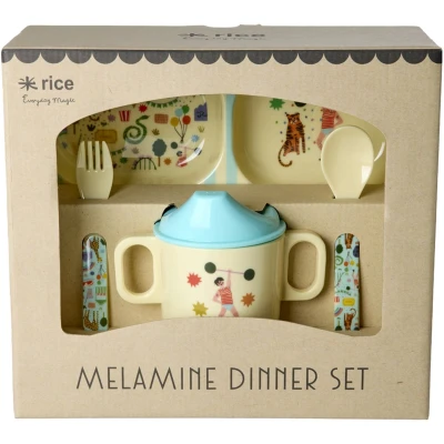 Afbeelding van Rice by Baby Eetset Mint melamine BPA vrij Vaatwasserbestendig
