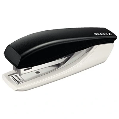 Afbeelding van Leitz mini nietmachine, voor 10 vellen, ergonomische vorm, inclusief nietjesdoos, zwart, NeXXt serie, 55176095