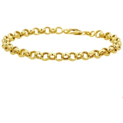 Afbeelding van Zilgold Armband Jasseron Geelgoud met zilveren kern 5 mm x 19 cm lang