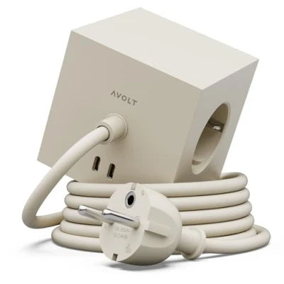 Afbeelding van Avolt Square 1 stekkerdoos USB C nomad sand
