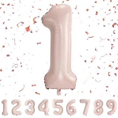 Afbeelding van Nummer 1 Ballonnen 1, Roze Ballon 105 cm Gigantische Heliumfolie Aantal voor Jongens Meisjes Party Decor Verjaardag Afstuderen Feestdecoraties Benodigdheden