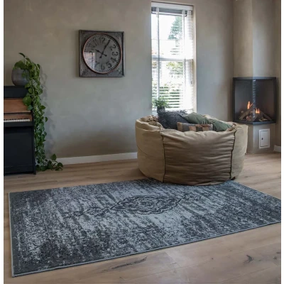 Afbeelding van Vintage Tapijt/Vloerkleed Joy De Vivre Pixel Grijs 200x290 Cm