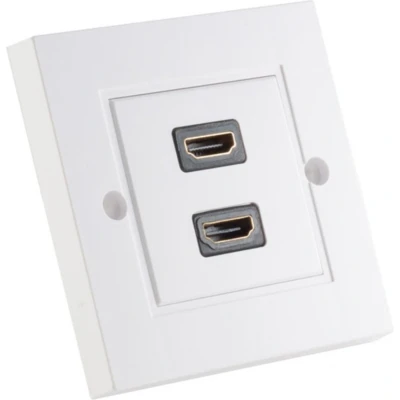 Afbeelding van S Impuls HDMI inbouw wandcontactdoos met 2 aansluitingen versie 1.3 (Full HD 1080p)