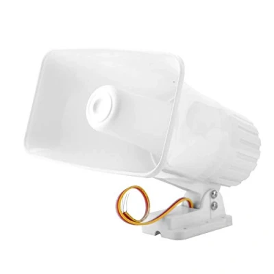 Afbeelding van MAGT alarmsirene alarmsysteem, elektronisch hoorn, 150 dB, veiligheidssirene voor binnen en buiten, DC 12 V, alarmsysteem thuisbeveiliging, wit