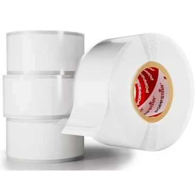 Afbeelding van Poppstar 4x 3m zelfdichtende siliconentape, siliconen reparatietape, isolatietape en afdichtingstape (water, lucht), 25mm breed, wit