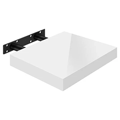 Afbeelding van WOLTU Muurplank Volato, RG9488ws, wandboard, vrij zwevend, zwevende plank, hout, hoogglanzend wit, als boekenplank, of voor cd&#039;s, dvd&#039;s, 25 x 22,9 3,8 cm